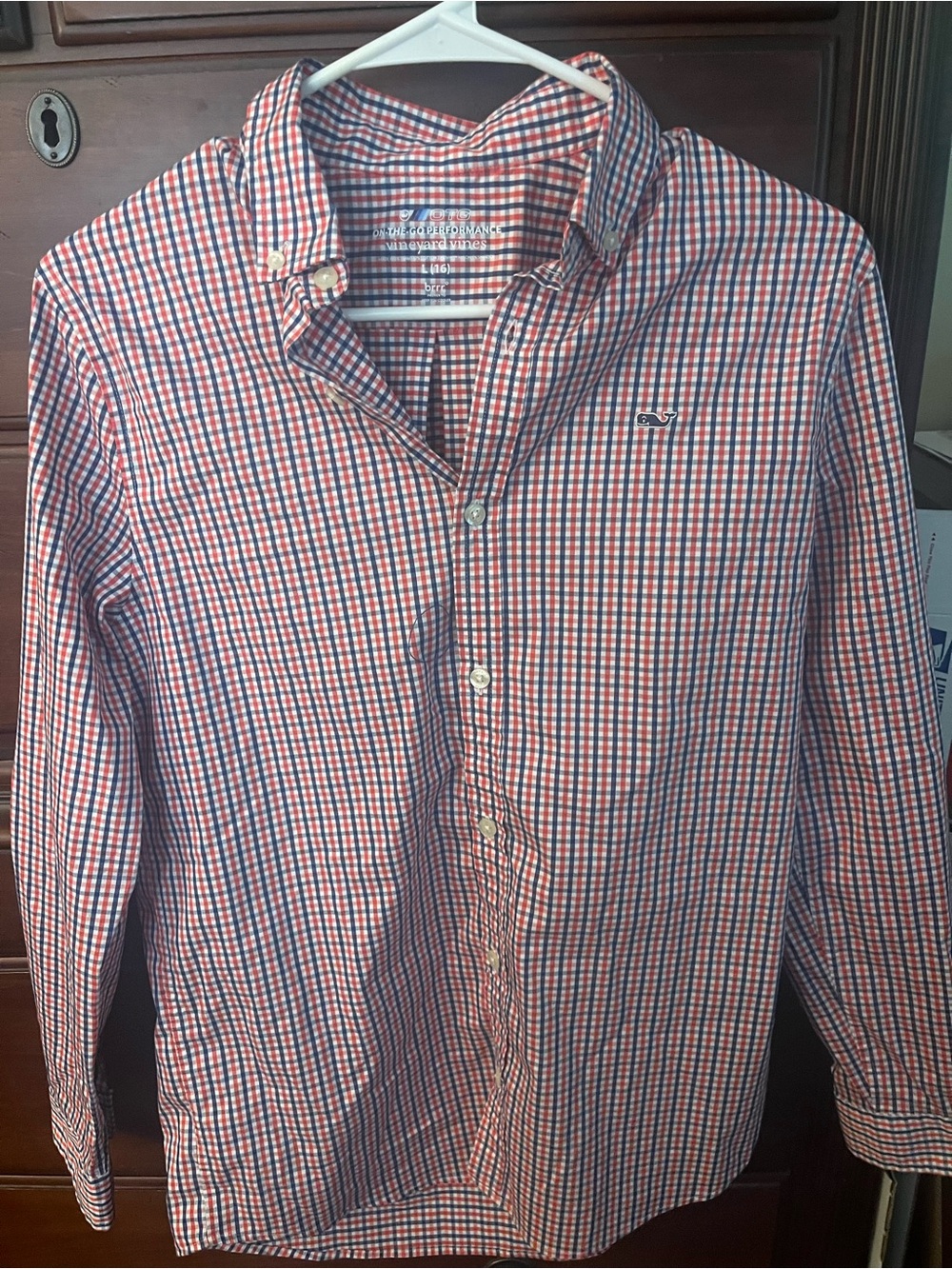 Vineyard Vines Red & Blue Gingham Button-Down Shirt